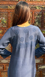 Load image into Gallery viewer, Women's Lucknowi Handcrafted Muslin Chikankari Kurti - HONC0180895
