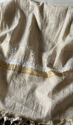 将图像加载到图库查看器中, Women's Lakhnavi Handcrafted Tissue Chanderi Unstitched Kurta And Dupatta Set - HONC0282347