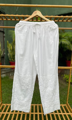 Load image into Gallery viewer, Women's Lakhnavi Handcrafted Cotton Chikankari Palazzo - HONC0254873