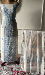 Load image into Gallery viewer, Women's Lakhnavi Handcrafted Unstitched Mul Chanderi Kurta And Dupatta Set - HONC0327480