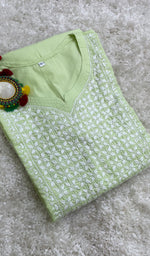 将图像加载到图库查看器中, Sufiyani Women's Lucknowi Handcrafted Cotton Chikankari Kurti - HONC161351