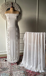 将图像加载到图库查看器中, Women's Lucknowi Handcrafted Viscose Georgette Chikankari Kurta and Dupatta Set- HONC0328894