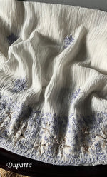 Load image into Gallery viewer, Women's Lakhnavi Handcrafted Mul Chanderi Unstitched Kurta And Dupatta Set- HONC0309619