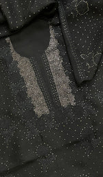 Load image into Gallery viewer, Rose Women's Lakhnavi Handcrafted Pure Organza Chikankari Unstitched Kurta And Dupatta Set - HONC0168392