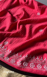 Load image into Gallery viewer, Women's Lakhnavi Handcrafted Mul Chanderi Semi - Stitched Anarkali And Dupatta Set- HONC0300027