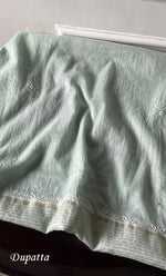 Load image into Gallery viewer, Women's Lakhnavi Handcrafted Mul Chanderi Semi - Stitched Kurta And Dupatta Set - HONC0305164