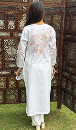 Load image into Gallery viewer, Women's Lucknowi Handcrafted Cotton Chikankari Kurti - HONC0276956