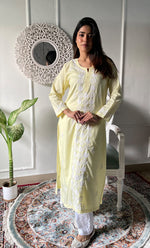 Load image into Gallery viewer, Women's Lucknowi Handcrafted Cotton Chikankari Kurti - HONC0330802