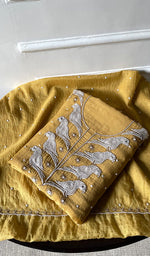 Load image into Gallery viewer, Chidiya Women's Lakhnavi Handcrafted Mul Chanderi Unstitched Chikankari Full Suit Material - HONC0320726