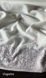 Load image into Gallery viewer, Women's Lakhnavi Handcrafted Mul Chanderi Unstitched Kurta And Dupatta Set - HONC0288876