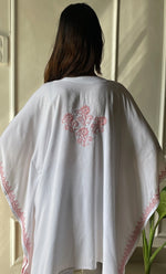 Load image into Gallery viewer, Women's Lucknowi Handcrafted Cotton Chikankari Kaftan - HONC0297354