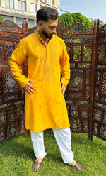 Load image into Gallery viewer, Men's Lucknowi Handcrafted Cotton Chikankari Kurta - HONC0324726