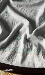 Load image into Gallery viewer, Women's Lakhnavi Handcrafted Maheshwari Mul Chanderi Unstitched Kurta And Dupatta Set - HONC0296495