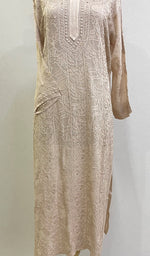 将图像加载到图库查看器中, Sadaf Women's Lakhnavi Handcrafted Viscose Georgette Chikankari Kurti - HONC0204847