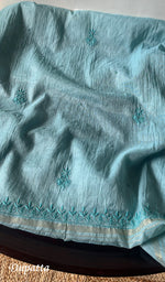 Load image into Gallery viewer, Women's Lakhnavi Handcrafted Mul Chanderi Semi - Stitched Kurta And Dupatta Set - HONC0296167