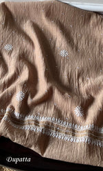 Load image into Gallery viewer, Women's Lakhnavi Handcrafted Maheshwari Mul Chanderi Unstitched Kurta And Dupatta Set - HONC0301252