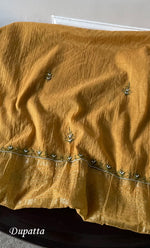 Load image into Gallery viewer, Women's Lakhnavi Handcrafted Mul Chanderi Chikankari Full Suit Material - HONC0307414