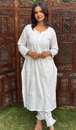 Load image into Gallery viewer, Falak Women's Lucknowi Handcrafted Cotton Chikankari Kurti - HONC0220783