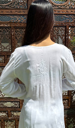 将图像加载到图库查看器中, Women's Lucknowi Handcrafted Modal Cotton Chikankari Kurti - HONC0209844