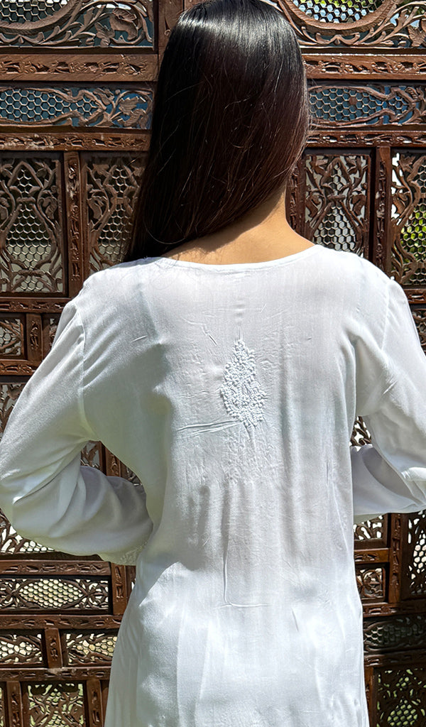 Women's Lucknowi Handcrafted Modal Cotton Chikankari Kurti - HONC0209844