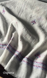 Load image into Gallery viewer, Aaliyah Women's Lakhnavi Handcrafted Mul Chanderi Semi - Stitched Kurta And Dupatta Set - HONC0239039