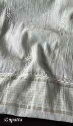 Load image into Gallery viewer, Women's Lucknowi Handcrafted Mul Chanderi Chikankari Kurta Dupatta Set- HONC0257324