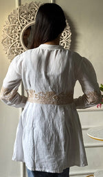 Load image into Gallery viewer, Mahika Women's Lucknowi Handcrafted Slub Cotton Chikankari Shirt - HONC0344238