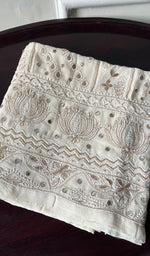 将图像加载到图库查看器中, Saima Women's Lakhnavi Handcrafted Pure Silk Georgette Chikankari  Kurti Fabric - HONC0229271