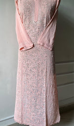 Load image into Gallery viewer, Women's Lakhnavi Handcrafted Viscose Georgette Chikankari Kurti- HONC0221788