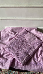 Load image into Gallery viewer, Women's Lakhnavi Handcrafted Muslin Unstitched Chikankari Full Suit - HONC0344378