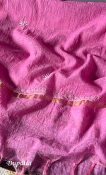 Load image into Gallery viewer, Women's Lakhnavi Handcrafted Linen Cotton Semi -Stitched Anarkali And Dupatta Set - HONC0273157