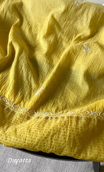 Load image into Gallery viewer, Women's Lakhnavi Handcrafted Mul Chanderi Semi - Stitched Kurta And Dupatta Set - HONC0289398