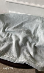 Load image into Gallery viewer, Women's Lucknowi Handcrafted Kota Cotton Chikankari Unstitched Kurta And Dupatta Set - HONC0307250