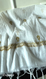 将图像加载到图库查看器中, Women's Lakhnavi Handcrafted Mul Chanderi Unstitched Kurta And Dupatta Set - HONC0248430