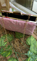 Load image into Gallery viewer, Pink Chikankari Embroidered Clutch - HONC0232415