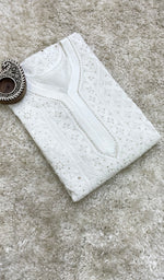 Load image into Gallery viewer, Women's Lakhnavi Handcrafted Viscose Georgette Chikankari Kurti- HONC0161839