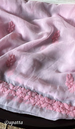 将图像加载到图库查看器中, Women's Lucknowi Handcrafted Faux-Georgette Chikankari Suit Material - HONC0277966