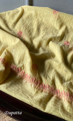 Load image into Gallery viewer, Women's Lakhnavi Handcrafted Mul Chanderi Unstitched Kurta And Dupatta Set- HONC0282368