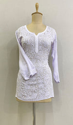 将图像加载到图库查看器中, Women's Lucknowi Handcrafted Viscose Georgette Chikankari Top - HONC0194354