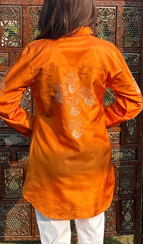 Pure banglore silk top with fine Chikankari
