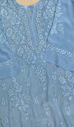 Load image into Gallery viewer, Aaliya Women's Lucknowi Handcrafted Crepe Chikankari Kurti - HONC0218238