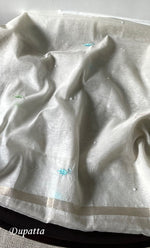 Load image into Gallery viewer, Chidiya Women's Lakhnavi Handcrafted Unstitched Mul Chanderi Kurta And Dupatta Set - HONC0323684