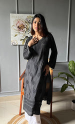 将图像加载到图库查看器中, Inaya Women's Lucknowi Handcrafted Muslin Chikankari Kurti - HONC0202210