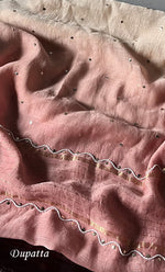 Load image into Gallery viewer, Fauzia Women's Lakhnavi Handcrafted Mul Chanderi Semi - Stitched Kurta And Dupatta Set - HONC0319602