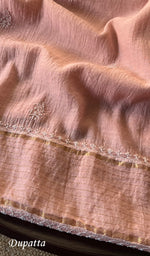 Load image into Gallery viewer, Haaniya Women's Lakhnavi Handcrafted Mul Chanderi Unstitched Kurta And Dupatta Set - HONC0291245