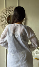 Load image into Gallery viewer, Women's Lakhnavi Handcrafted Cotton Chikankari Top - HONC0347237