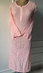 将图像加载到图库查看器中, Women's Lakhnavi Handcrafted Viscose Georgette Chikankari Kurti- HONC0276107
