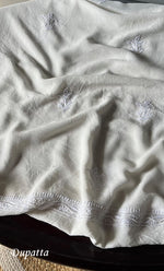 Load image into Gallery viewer, Women's Lakhnavi Handcrafted Pure Silk Georgette Chikankari Kurta And Dupatta Set- HONC0294503