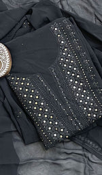 将图像加载到图库查看器中, Women's Lucknowi Handcrafted Viscose Georgette Chikankari Kurta And Dupatta Set - HONC0128465