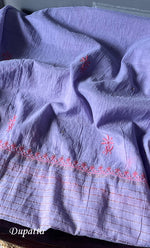 Load image into Gallery viewer, Women's Lakhnavi Handcrafted Mul Chanderi Unstitched Kurta And Dupatta Set- HONC0280892